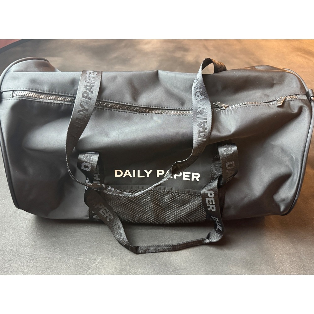 Daily Paper Duffle Bag Black Nylon Travel Gym Weekender Streetwear Logo Large